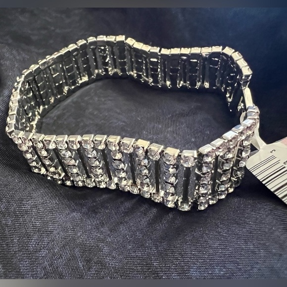Inc Silver rhinestones pave stick link bracelet - Picture 5 of 5